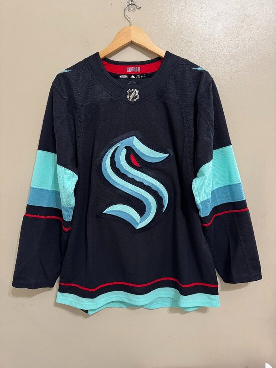 Men's Adidas NHL Seattle Kraken Home Hockey Jersey Authentic GT5622 Size $180 - Picture 1 of 11